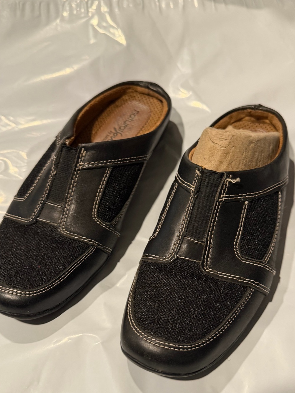 Natural Souls by Naturalizer Black Slip-On Loafers with Contrast Stitching